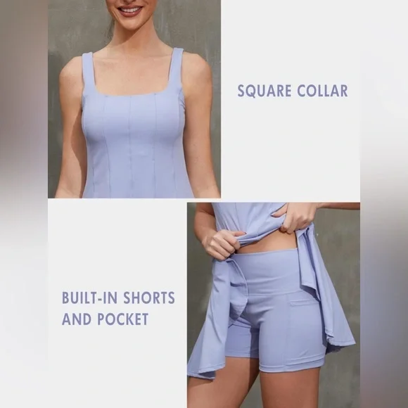 NWT Tennis Dress with Built-in Bra & Shorts Size Large - Picture 8 of 10